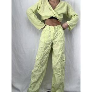 BDG y2k Light Yellow Cargo Pants with Elastic Waistband size small